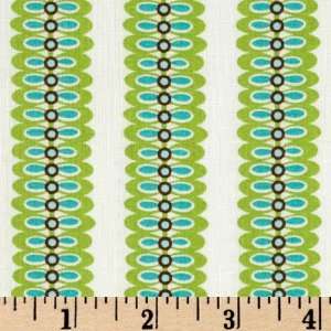 45 Wide Michael Miller Whimsy Large Leafy Stripe Green/White Fabric 
