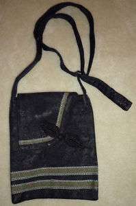 Black Asian Chinese Silk Brocade Messenger handbag New  
