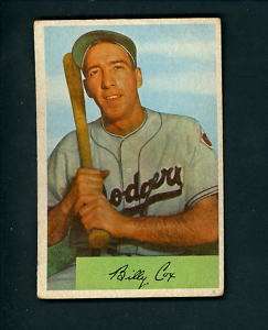 1954 Bowman # 26 Billy Cox Brooklyn Dodgers  