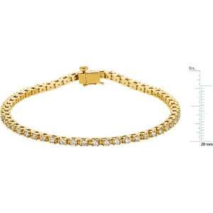  14 karat yellow gold Diamond Tennis Line Bracelet Diamond 
