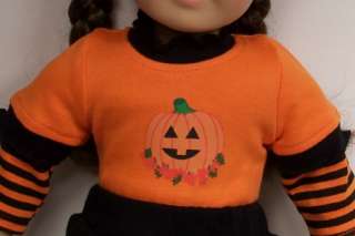 HALLOWEEN Pumpkin Outfit Shirt, Skirt, Leggings Doll Clothes For 