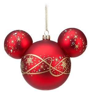 Disney World Mickey Mouse Head Icon Red Pixie Dust Ornament  