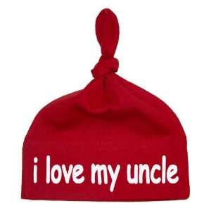   Baby Infant Hat Cap   I Love My Uncle (White Text) (0 12 Months) Baby