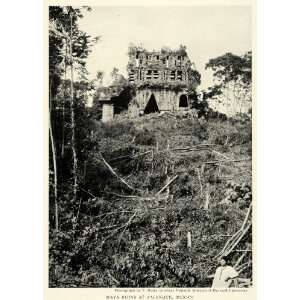  1922 Print Architecture Maya Ruins Palenque Mexico Maler 
