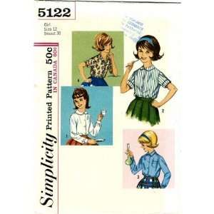   Pattern Girls Blouses Size 12   Breast 30 Arts, Crafts & Sewing
