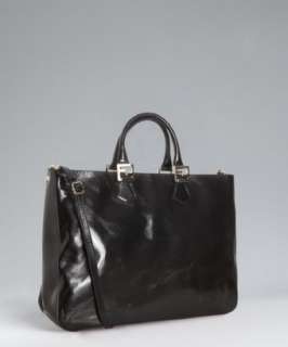 Fendi black glazed leather Twins convertible tote bag   up 