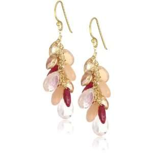    Wendy Mink Treasured Peach Cluster Drop Earrings Jewelry