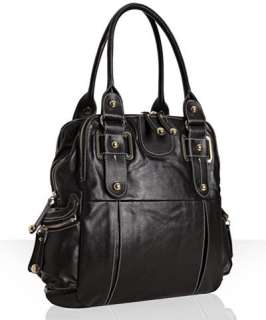 Hype black leather pocket detail Jenny shoulder bag