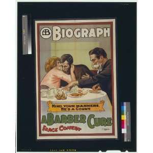 Barber cure,Motion Picture Poster,1913,Couple,eating and drinking 