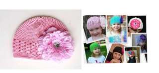 Pink Baby Kids Knit Crochet Handmade Beanie Skull Hat Cap  