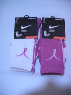   Pink Breast Cancer Pack Socks SZ M 6   8 jordan lebron wade  