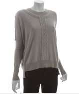 style #313582001 granite cashmere cable knit Emerson raw edge 