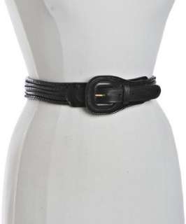 Balenciaga black braided leather belt   