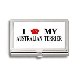  Australian Terrier Paw Love My Dog Business Card Holder 