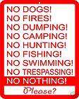 no hunting metal signs  