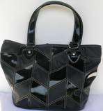 Sophia Caperelli Leather Patchwork Bucket Tote NWT BL  