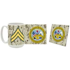  Army Rank Corporal Coffee Mug/Coaster Combo Kitchen 