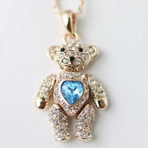 Lovely Cartoon Bear 18K GP Pendant Necklace 10 0168  
