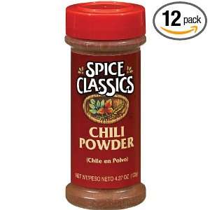 Spice Classics Chili Powder, 4.37 Ounce (Pack of 12)  