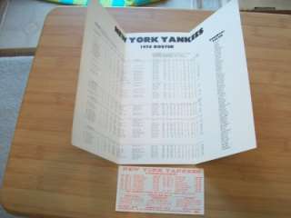 1978 NEW YORK YANKEES Schedule Non Roster Invities Mickey Mantle 