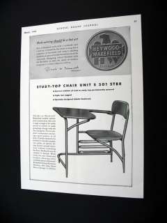 Heywood Wakefield Study Top Chair Unit 1948 print Ad  