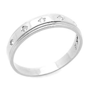  14K Engagement Ring 0.1ctw CZ Cubic Zirconia Mens Wedding 