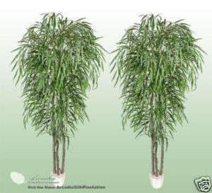 Potted 7 Real Wood Artificial Weeping Willow Trees  