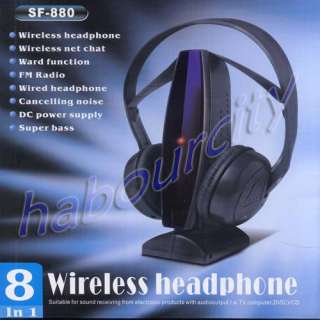 in 1 Wireless Headphone Headset Earphone 4  TV PC  