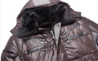 New Mens Down Jacket Coat Winter Parka Fur  collar Hooded 3 colors 4 