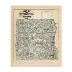 Map of Houston County, Minnesota, c.1874 Giclee Poster Print by A. T 