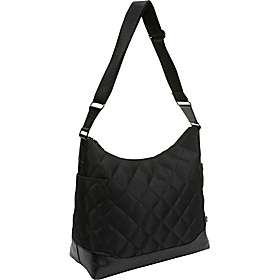 OiOi Black Quilted Hobo Diaper Bag   