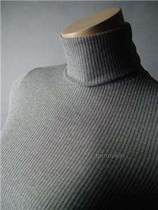 HEATHER Gray Ribbed Turtleneck Long Maxi fp Dress S  