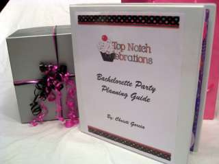 Bachelorette Party Guide in 3 ring binder with dividers (not included)