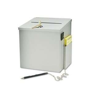  Recycled Steel Suggestion Box with Locking Top, 8 1/2 x 8 