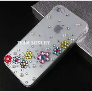  Bling Crystal Flower Case Cover for Apple Iphone 4 & 4s 