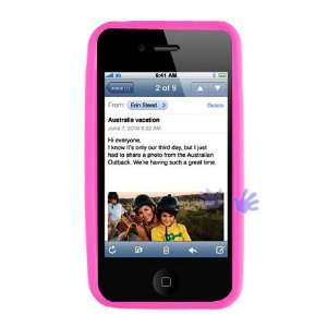  APPLE IPHONE 4G HOT PINK SOLID SILICONE SKIN RUBBER SOFT CASE COVER 