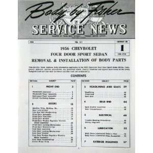  Chevy Service News, No. 1, Volume 15, 1956 Automotive