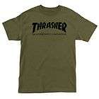 Thrasher SKATE MAG Logo Skateboard Shirt ARMY GREEN XL