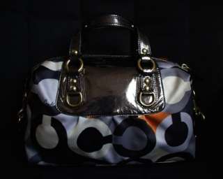 COACH LIMITED ED MADISON GRAPHIC OP ART SMALL SABRINA TOTE BAG PURSE 