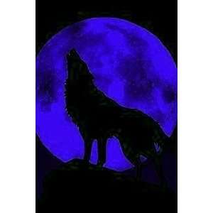  Blue Moo Howling Wolf Cross Stitch Chart Arts, Crafts 