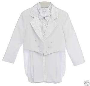 New White Infant TUXEDO Baptism Suit sz 5 6 7  