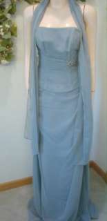 N83 NWT Gray Chiffon Mori Lee Formal Evening Gown 8  