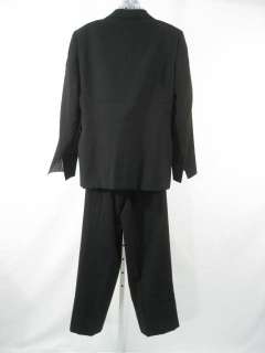 CHANTAL GAUDREAU Black Wool Silk Shirt Pant Suit Set 14  
