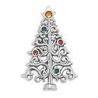 Christmas Tree Colorful Crystals Pin Pendant 925 Sterl