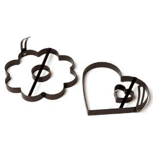 Amco Pancake Molds with Cut Out, Heart and Daisy, Set of 2  
