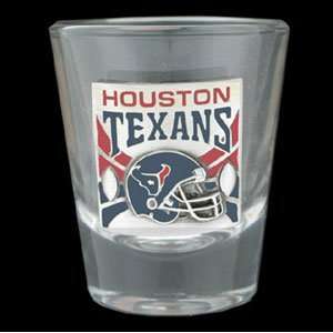 Houston Texans Round Shot Glass   NFL Football Fan Shop Sports Team 