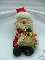 SANTA CLAUS DECORATION SITTING W/ BAG OF GIFTS NEW  