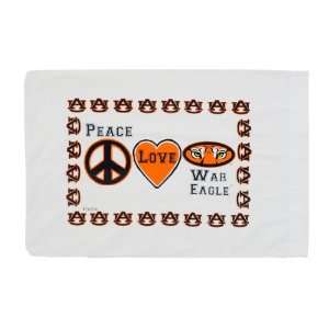  Standard Pillowcase   Peace Love Auburn War Eagle