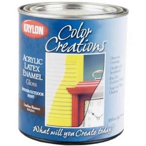  Krylon Color Creations Gloss Enamel, 1 Qt Leather Brown 