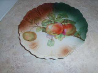 ANTIQUE PLATE HANDPAINTED APPLES MADE IN GERMANY OLD  